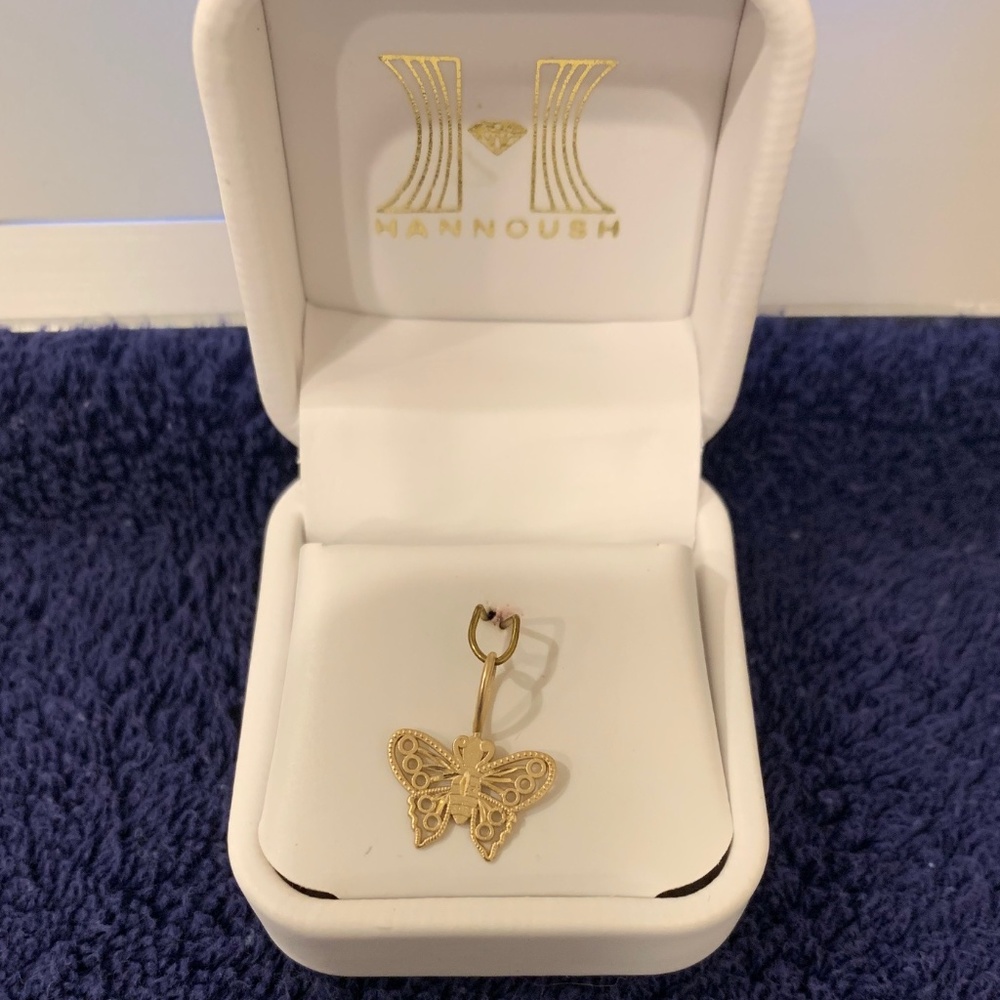 14K Yellow Gold Butterfly Pendant